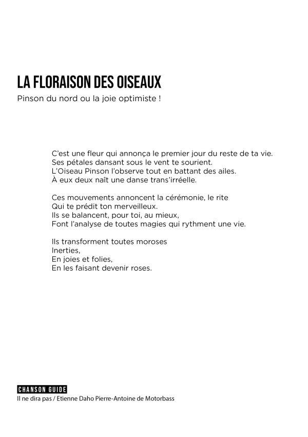 Floraison des oiseaux
